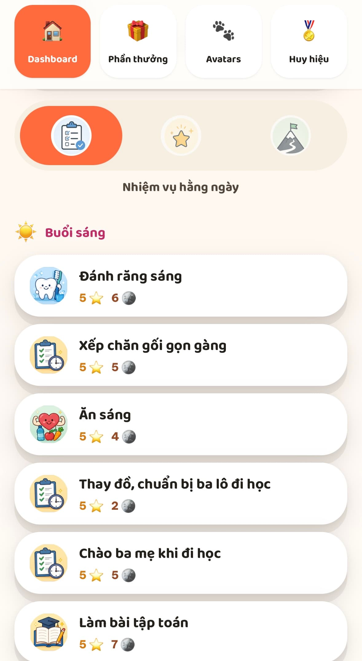 Nhiệm vụ hằng ngày